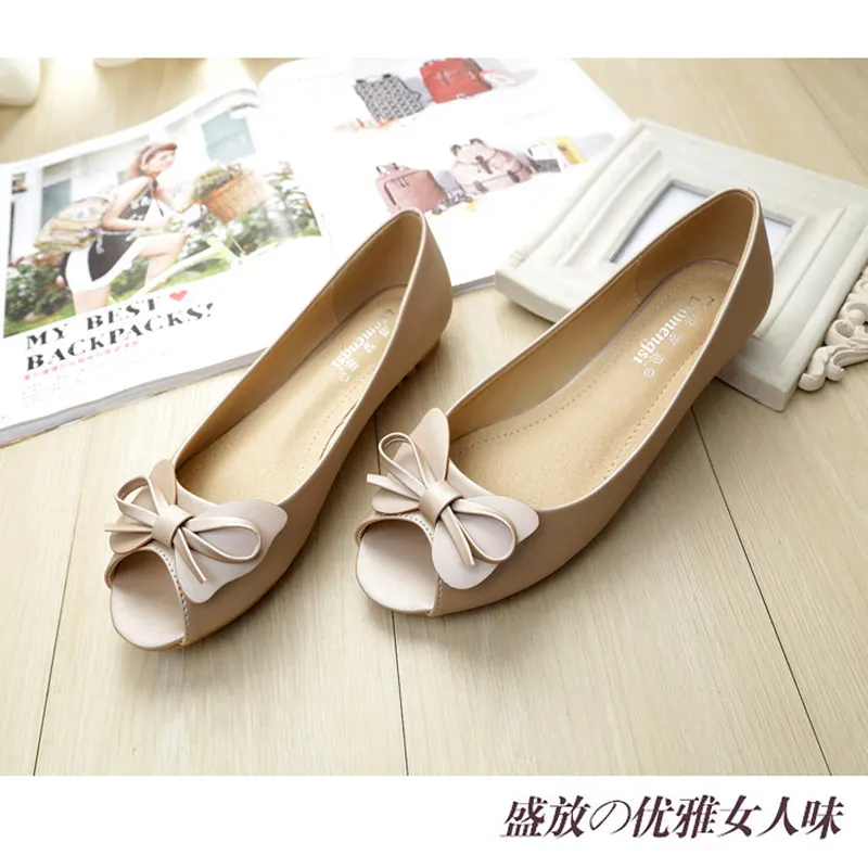 Taomengsi Ladies Sandals 2023 New Style Flat Bottom Fish Mouth Bow Knot Comfortable Anti Slip Soft Sole Shoes Shoes Tide