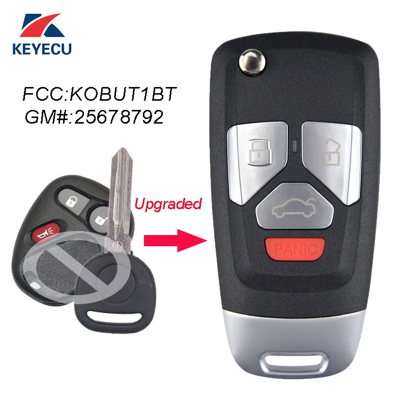 

KEYECU Replacement Upgraded Flip Remote Car Key Fob 315MHz ID46 for Buick Chevrolet GMC (FCC ID: KOBUT1BT / P/N: 25678792)