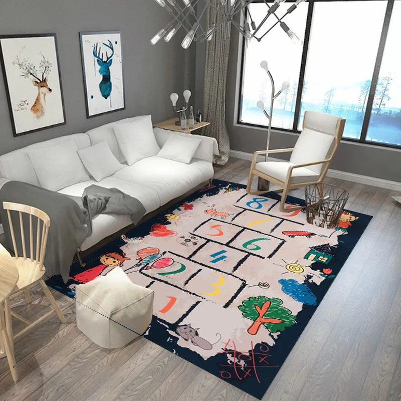 Baby Checkers Game Floor Mat Crawling Carpet Hopscotch Play Rugs and Carpets Child Room Creeping tapete para sala tapis salon