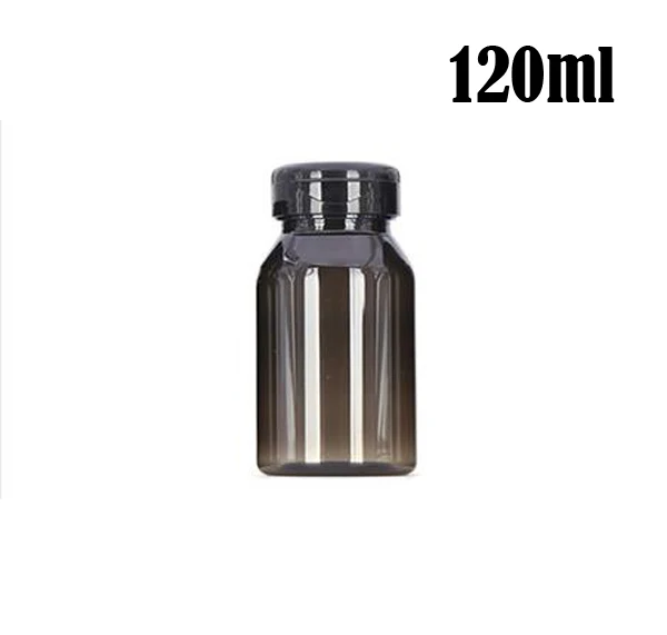 100pcs 120ml Translucent Black PET Medicine Bottles, Capsules/Pills/Powder/Vitamin Plastic Bottles--Can Print Logo On Bottles