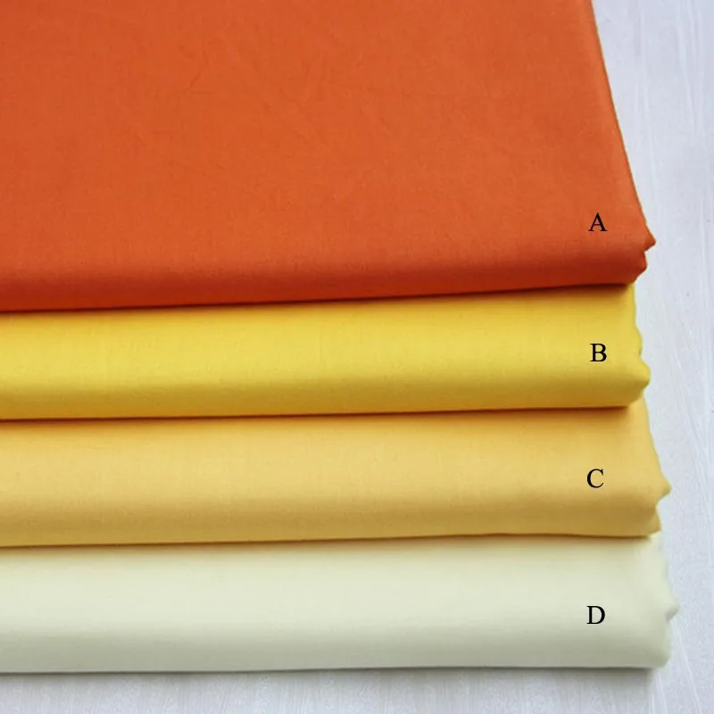 100% cotton SOLID COLOR ORANGE YELLOW series twill cloth DIY for bedding cushions handwork patchwork quilting home decor tissue