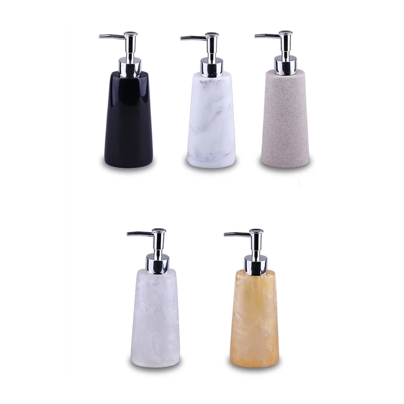 New Vintage Resin Art Craft of Hand Soap Dispenser Black/White Liquid Lotion Dispenser for Bathroom Kitchen Household Decor