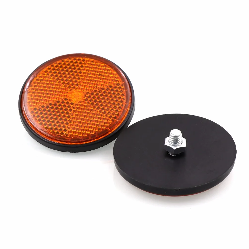 

(2 PCS)Decorative Round Reflective Plate Reflectors for Motorcycle Bicycle Moped， size:5Mm