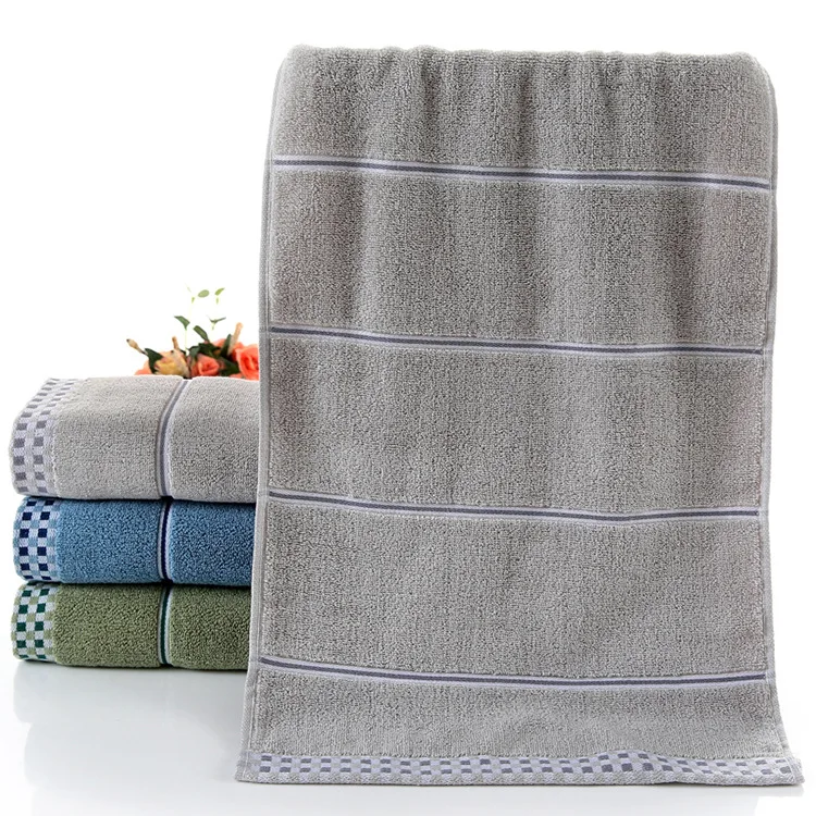 34*75cm Plaid Men Women Hair Face Hand Towel Cotton toallas High Quality Face Wash Cloth Absorbent Home Shower Bathroom Towels