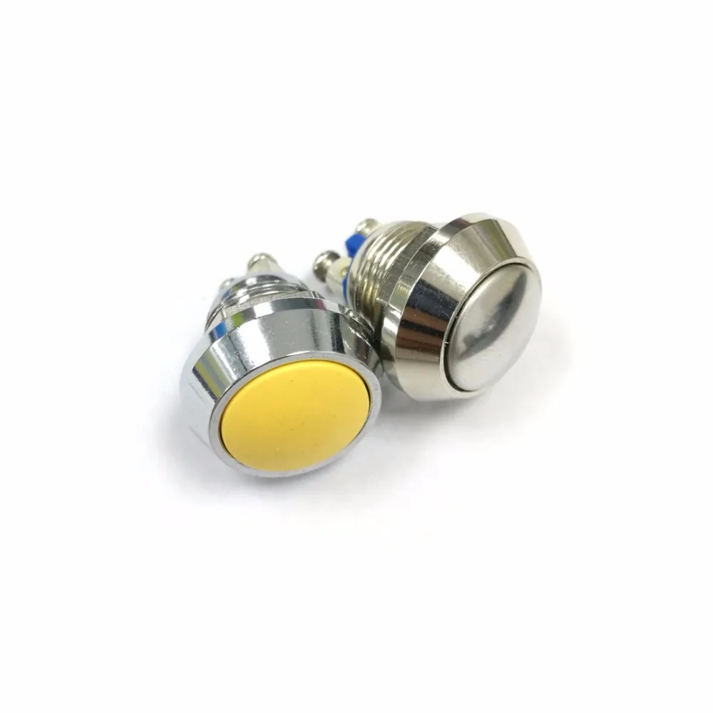 

1PC 12mm Metal Button Momentary Stainless Steel Metal Push Button Switch Reset Switches