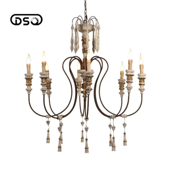 DSQ,American Antique Wood Chandeliers Villa Living Room Lights Wooden Bar Cafe Retro Decoration Chandeliers