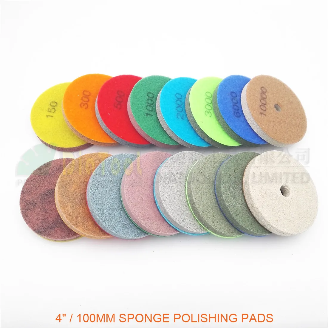 DIATOOL DIATOOL 10pcs/pk 100MM Sponge Diamond Polishing Pads For Soft Stone Marble Artificial Stone Terrazzo Grit#6000 Dia 100MM