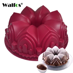 WALFOS 1PC Big Crown Castle Silicone Cake Mold 3D Birthday Cake Pan Decorating Tools Large Bread Fondant DIY Baking Pastry Tool