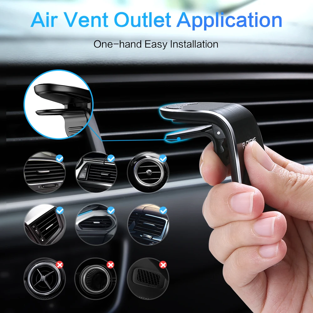 FLOVEME Pemegang Telepon Mobil Magnetik Di Dalam Ventilasi Udara Mobil Dudukan Penyangga Ponsel Magnet untuk Aksesori Ponsel iPhone 12 11