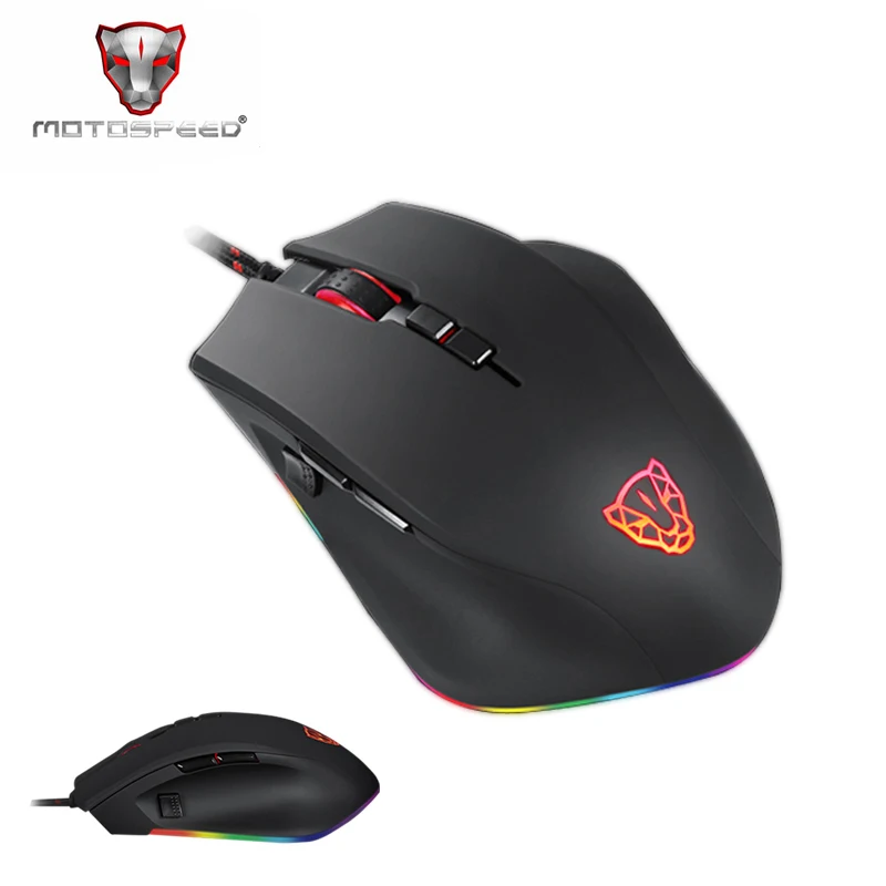 

Motospeed V80 RGB Profissional Gaming Mouse 5000 DPI Gamer USB Computer Wired Optical Mice Backlit Breathing LED for PC Laptop