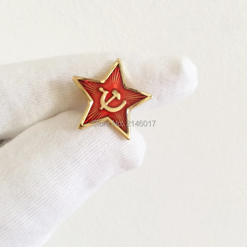 2pcs 20mm Cold War Lapel Pins Brooch Russia Red Star Hammer Sickle Logo Communism Soviet Union Ussr Pin Souvenir Badge