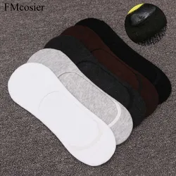 10 pares de calcetines tobilleros cortos antideslizantes de alta calidad para hombre 100 algodón grande invisible talla grande Sokken Meia Socken 44 45 46 47