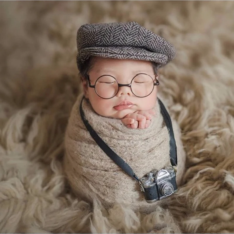 Newborn Photography Accessories Baby DIY Props Creation Gentlemen Camera Bebe Costume Boy Infant Mini Glasses For Dolls Studio