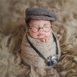 Newborn Photography Accessories Baby DIY Props Creation Gentlemen Camera Bebe Costume Boy Infant Mini Glasses For Dolls Studio