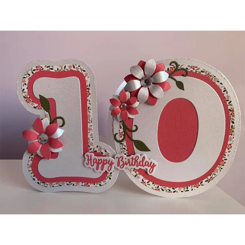 10cm Large Numbers 0-9 Cutting Dies&Plastic Stencil Paper Card Album Making Scrapbooking Template Handicraft New Dies 2019 Decor