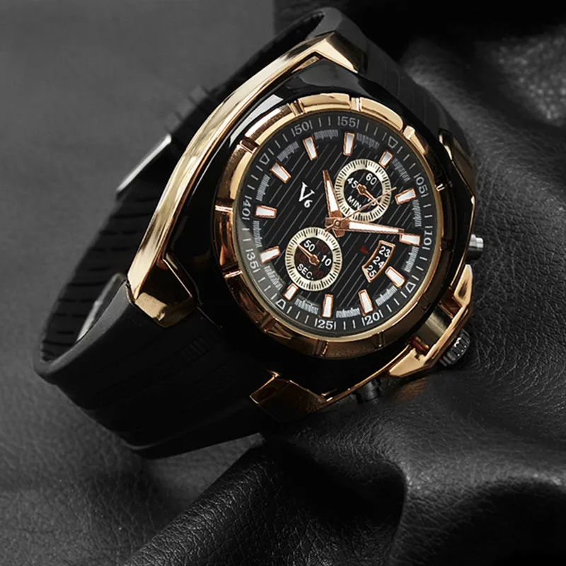 Montre militaire V6 pour hommes, marque de luxe, mode Sport, bracelet en Silicone, horloge saat reloj hombre