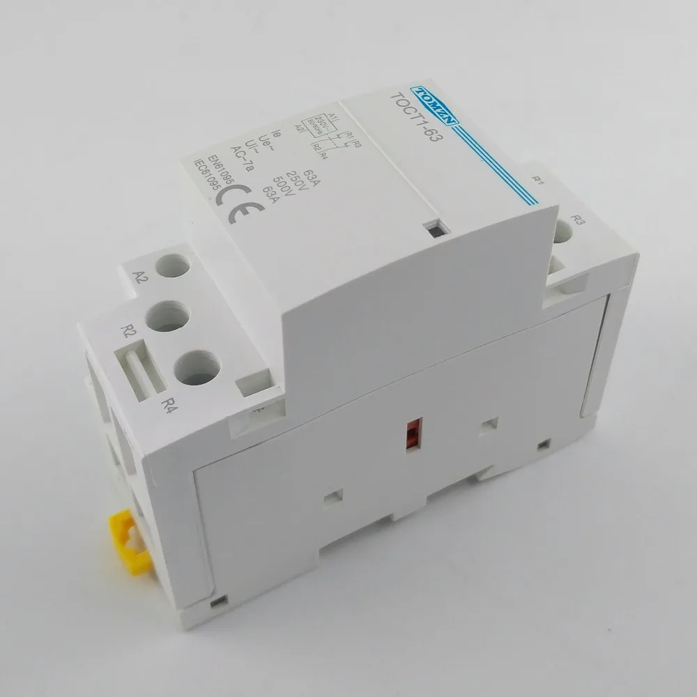 TOCT1 2P 63A 220V/230V 50/60HZ Din rail Household ac Modular contactor 2NO or 2NC or 1NO 1NC