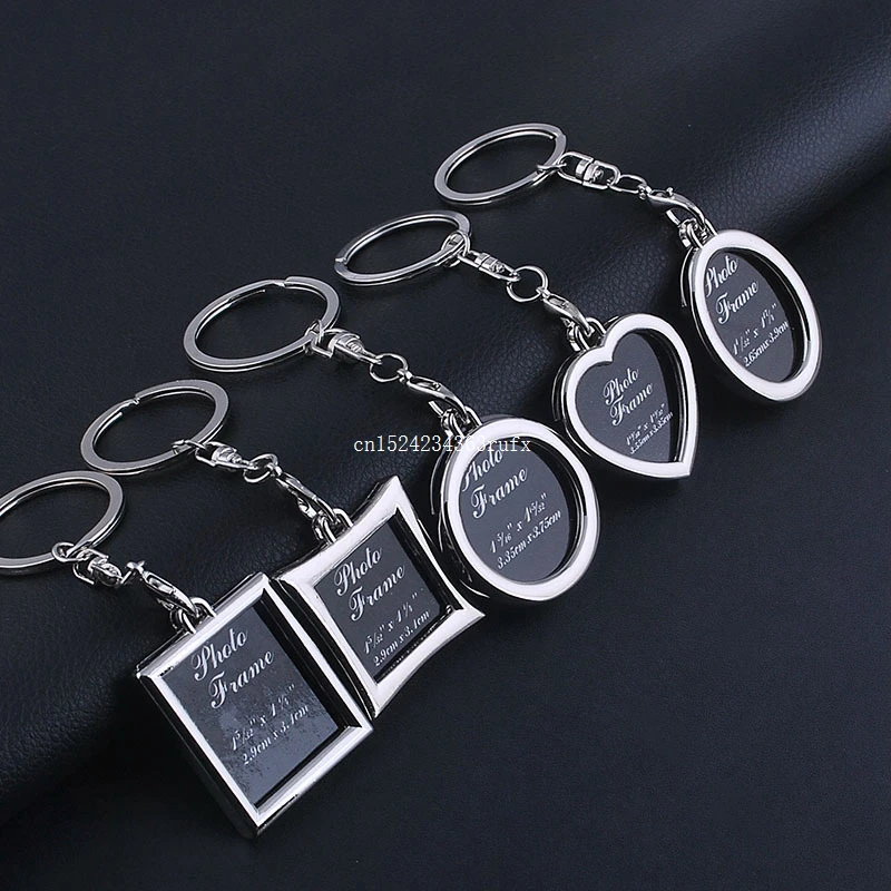 

200pcs Metal Zinc Alloy Insert Photo Frame Keyring Artworks Keychain Picture Frames Keychain Fob Love Gifts