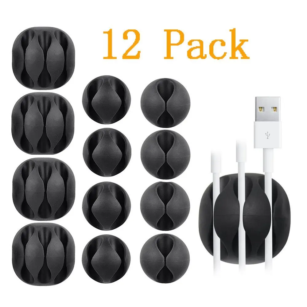 12 pcs Cable Clips Management System and Cable Organizer Solution for Home and Office