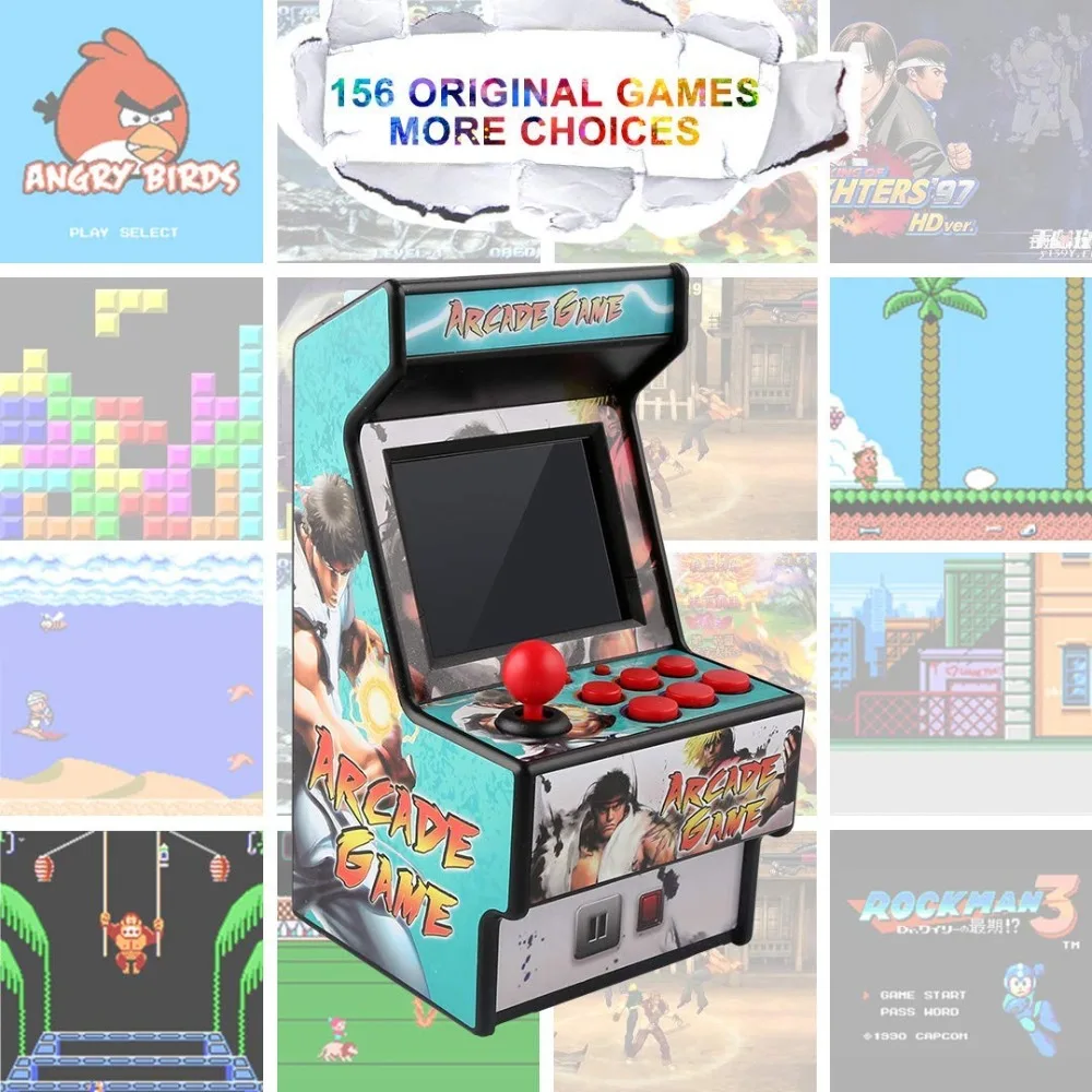 Retro Mini อาเขตเกมคอนโซลเกมมือถือ2.8 "16บิตเกม Player Built-In 156เกมคลาสสิคสำหรับเด็กของขวัญของเล่น