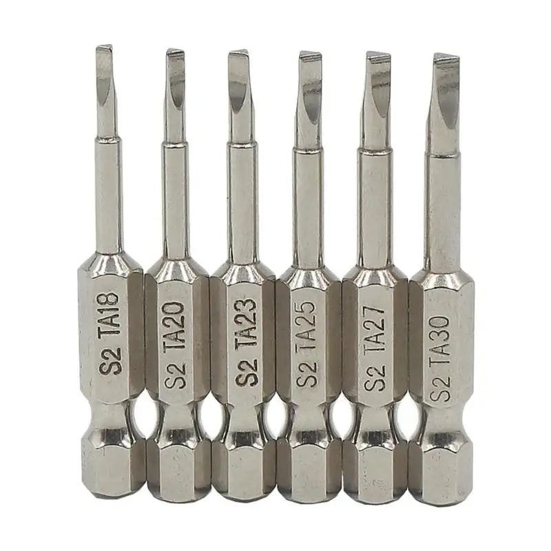 6pcs 50mm Triangle Magnetic Bits Screwdriver Bits S2 Steel 1/4 inch Hex Screwdriver Bit Set DIY Hand Tools bit set набор бит