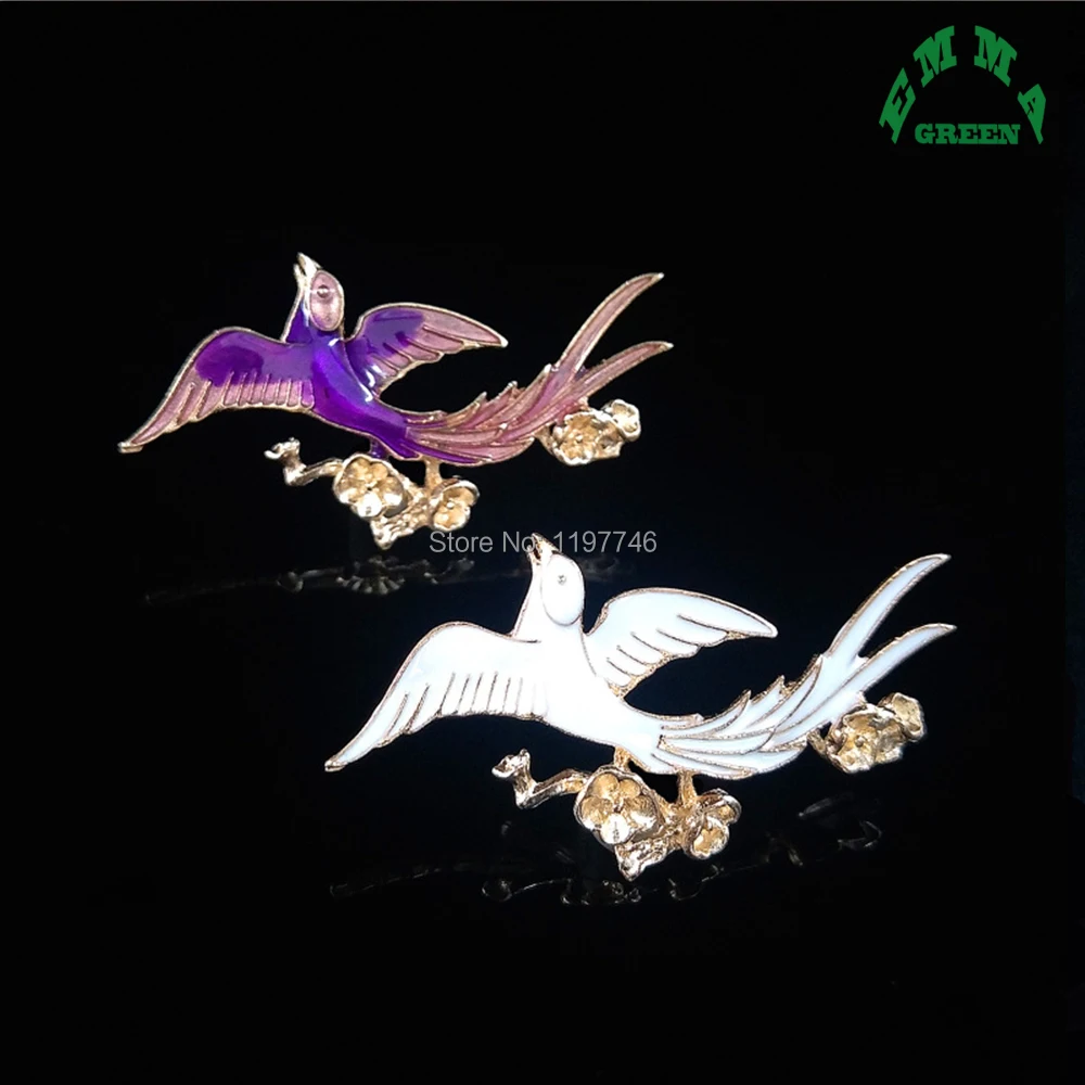 Fashion Bird Swallow Animal Enamel Accessories Flatback Metal Embellishment 63x64 Clip Pin Button Hair Center Wedding 5pcs