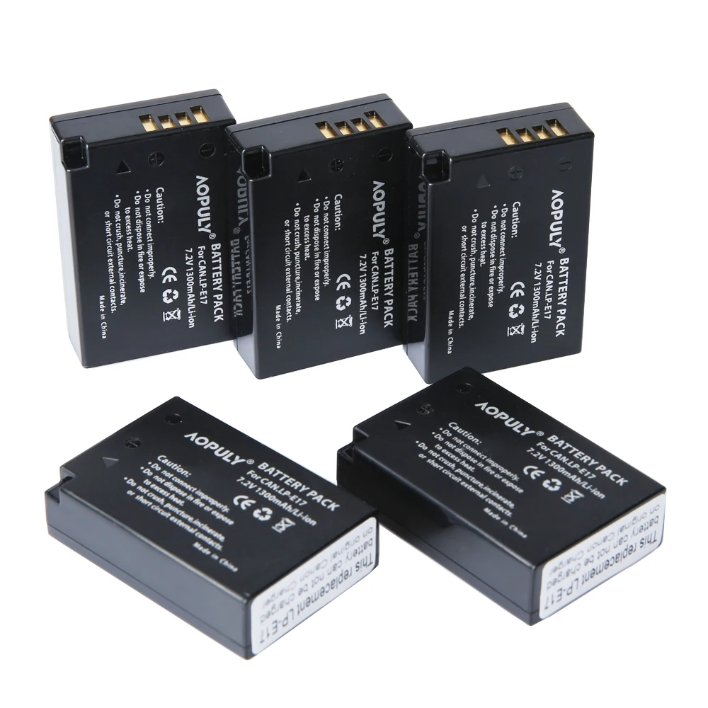 5 uds batería de cámara 1300mAh LP-E17 LPE17 LP E17 batería para Canon EOS M3 M5 750D 760D T6i T6s 8000D M3 Kiss X8i