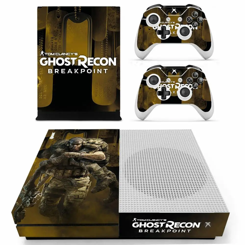 Tom Clancy's Ghost Recon Breakpoint Skin Sticker Decal For Xbox One Slim Console and 2 Controllers For Xbox One S Skins Stickers