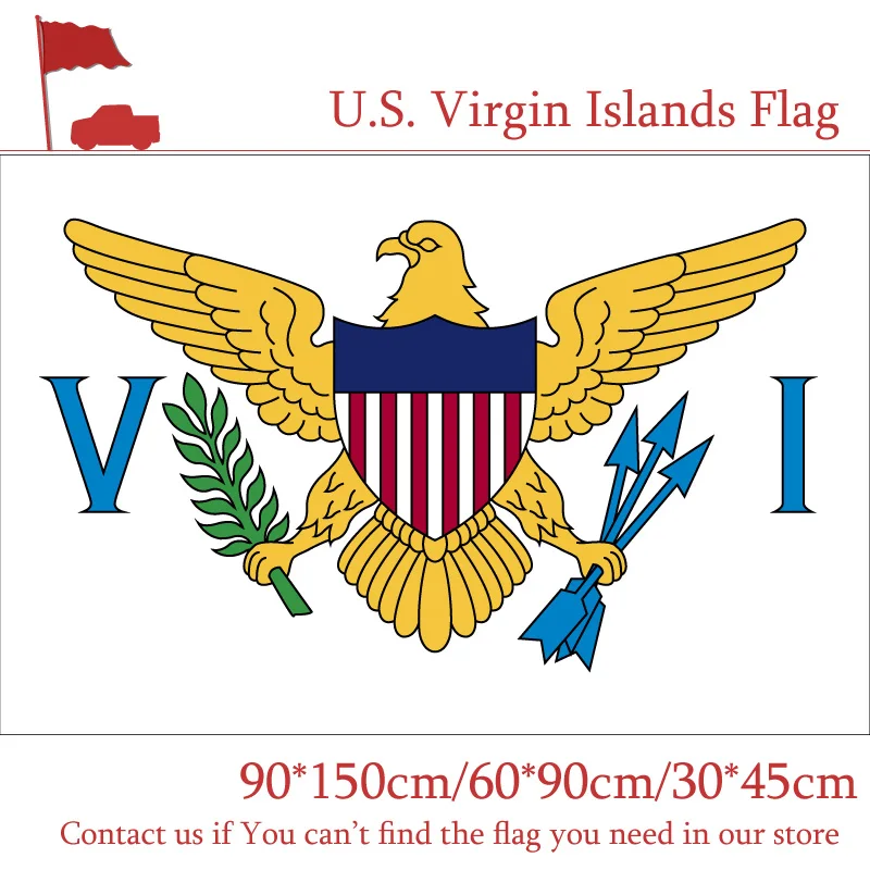 3x5ft U.S. Virgin Islands Territorial And Commonwealth Flag The United States 90*150cm 60*90cm 30*45cm Car Flag For Decoration