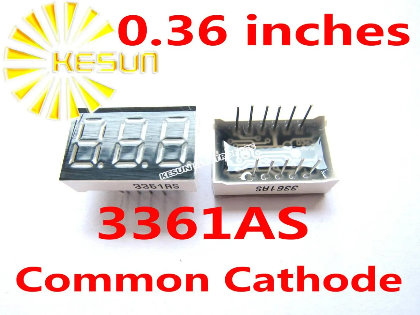 10PCS x 0.36 inches White Red Green Blue 3 Digital Tube LED Display Module 3361AS 3361BS 3361AW 3361BW 3361AB 3361BB 3361BGG