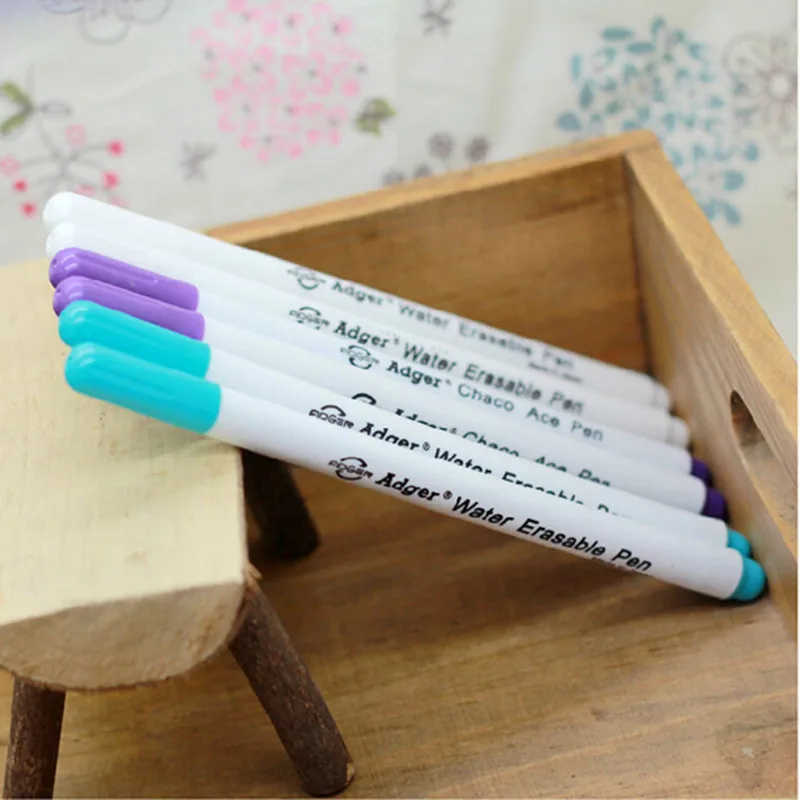 2PCS Soluble Cross-Stitch Water Erasable Pens Vanishing Fabric Marker ink pen pencil DIY needlework sewing tools accessories