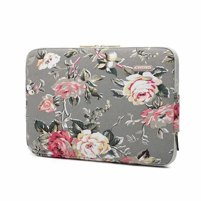 Elegant Gray Water Hyacinth Flower Laptop Sleeve Bag for Macbook Microsoft Surface Book Pro 4 Protective Chromebook Tablet Cover