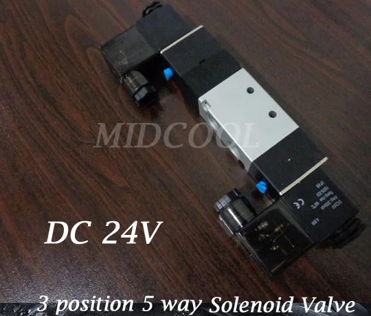 Solenoide valvula 4V130-06, 24VDC Boutique Double Coil Pneumatic Solenoid Valve,5 way 100 seires Guide Solenoid valve