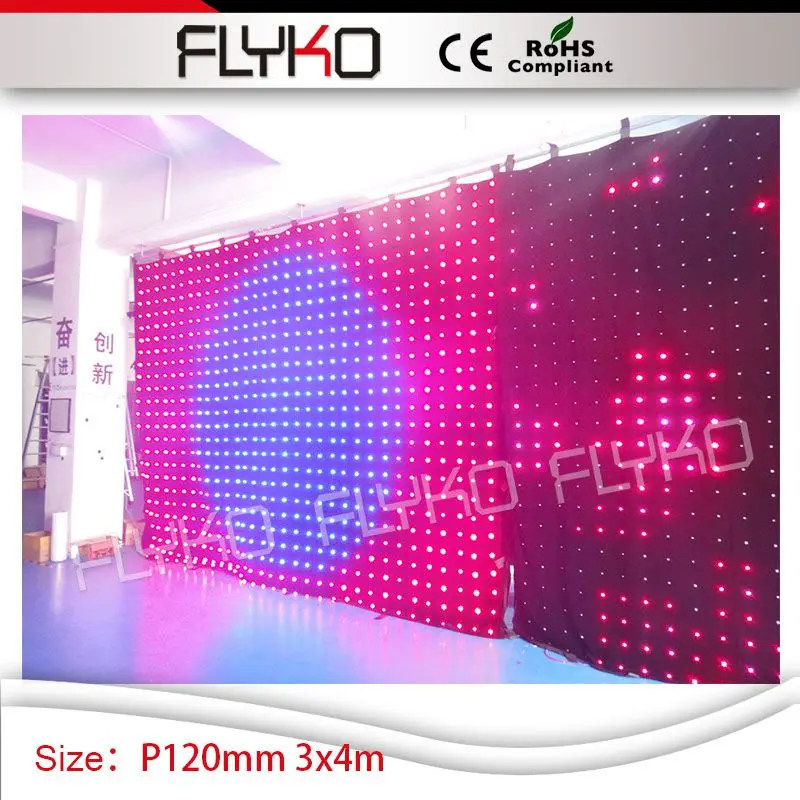 Free shipping Starlight soft LED video display screen led with SD controller 3x4m P12