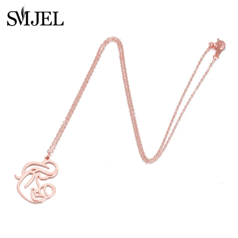 SMJEL New Family MUM Stainless Steel Necklaces for Women Fashion Mom Necklace Collier Jewelry Mother\'s Day Gift Dropshiping