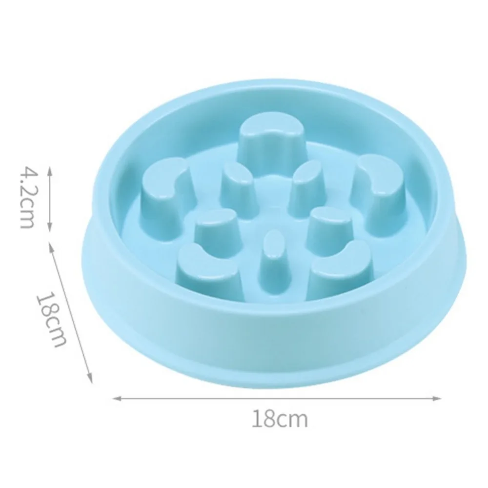 Hot Pet Bowl Plastic Slow Feed Dog Bowl Anti-skid Food Feeder Interactive Stopping Bloat Pet Bowl Blue Pink Green