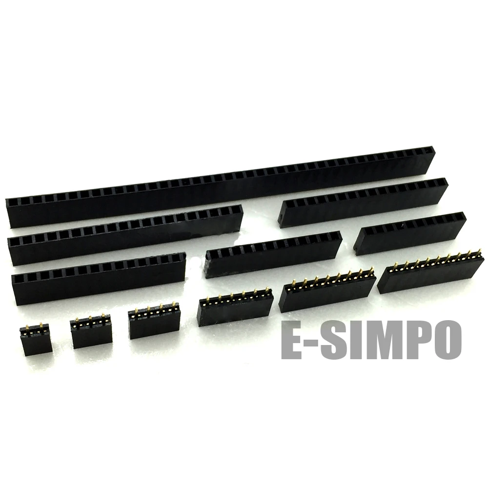 

100pcs/lot 1.27mm Female Header, 1*20P Straight, Single Row, 180o, Rohs, Golden-plated, Plastic Height 4.5mm