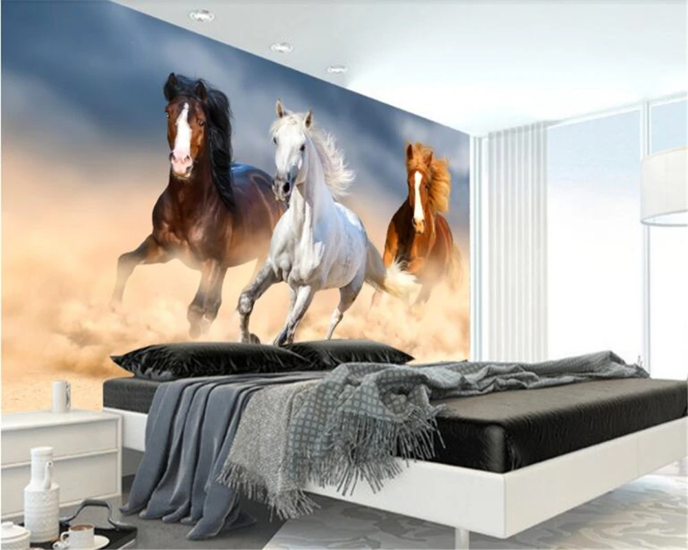 beibehang wallpaper papier peint Modern animal oil painting running horse wild horse background wall fresco papel de parede