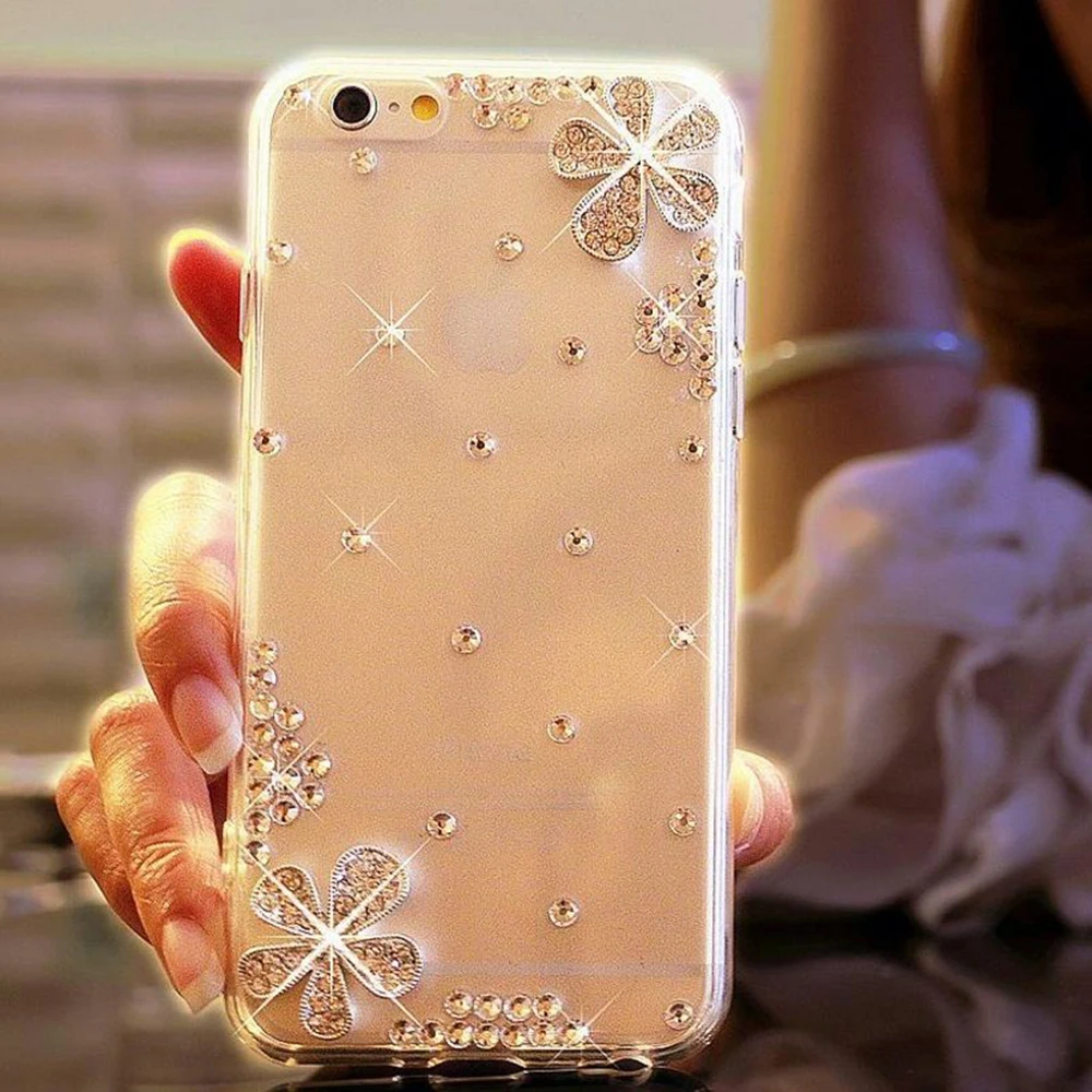 Rhinestone Diamond Cover Case For Iphone 15 13 14 12 11 Pro Xs Max XR Luxury Bling Shell Soft Phone 6 6S 7 8 Plus