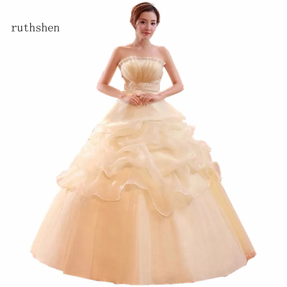 Ruthshen-Princesa Strapless vestido de baile, Vestidos De Noiva, Vestidos De Noiva, Coréia, Foto Real, Ruffles, Novia, 2023