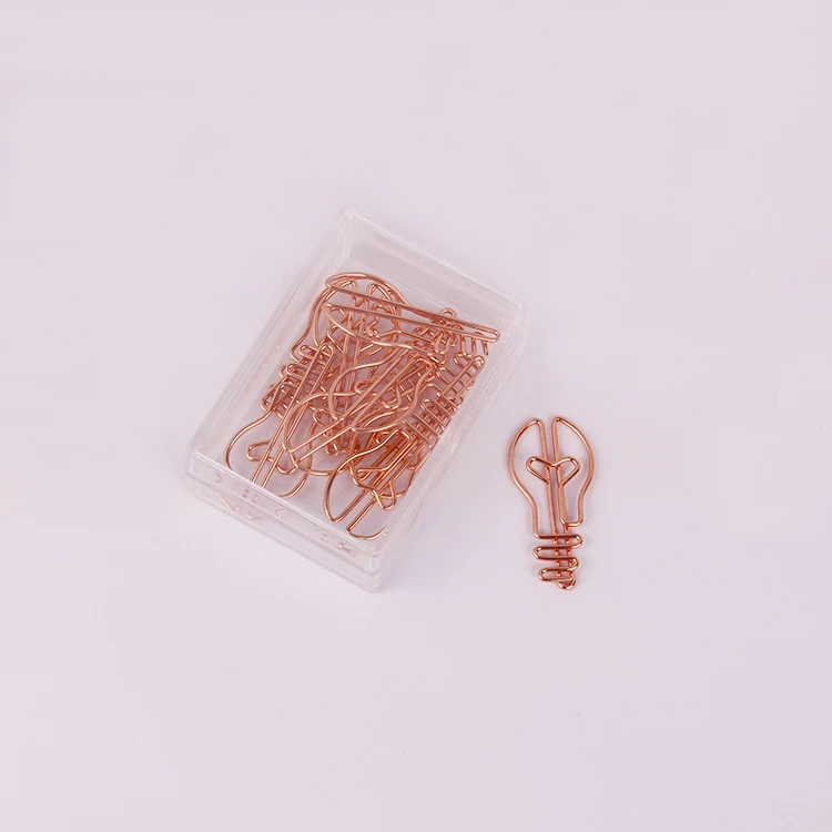 Roségouden Lamp Modelleren Paperclip Metalen Pin Naald Bladwijzer School Stationaire Kantoorclip Paperclips Metalen Accesorios De Oficina