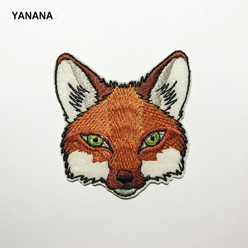 Fox Patch for Clothing Iron on Embroidered Sewing Applique Cute Sew On Fabric Badge DIY Apparel Accessories