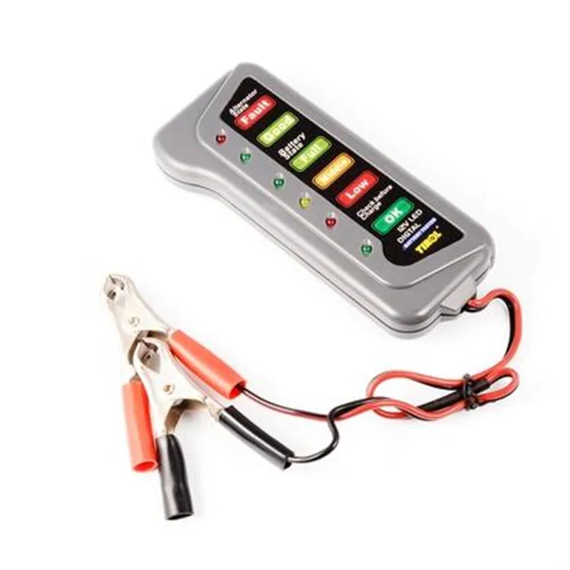 12V Car Battery Alternator Tester 6 LED Lights Display Diagnostic Tools for Cars Vehicle Motocycle