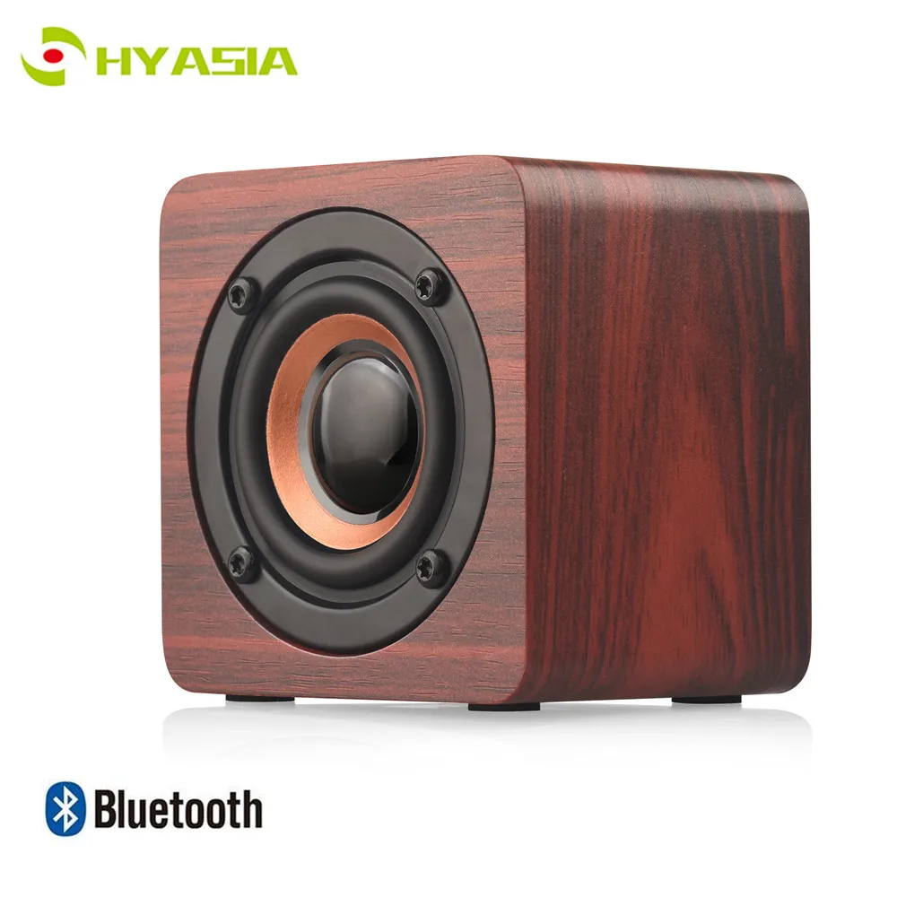 HYASIA Wooden Mini Speaker Bluetooth 4.2 Portable Wireless Subwoofer Bass Sound Box Music Magic For Xaomi Smartphone Tablet Pc