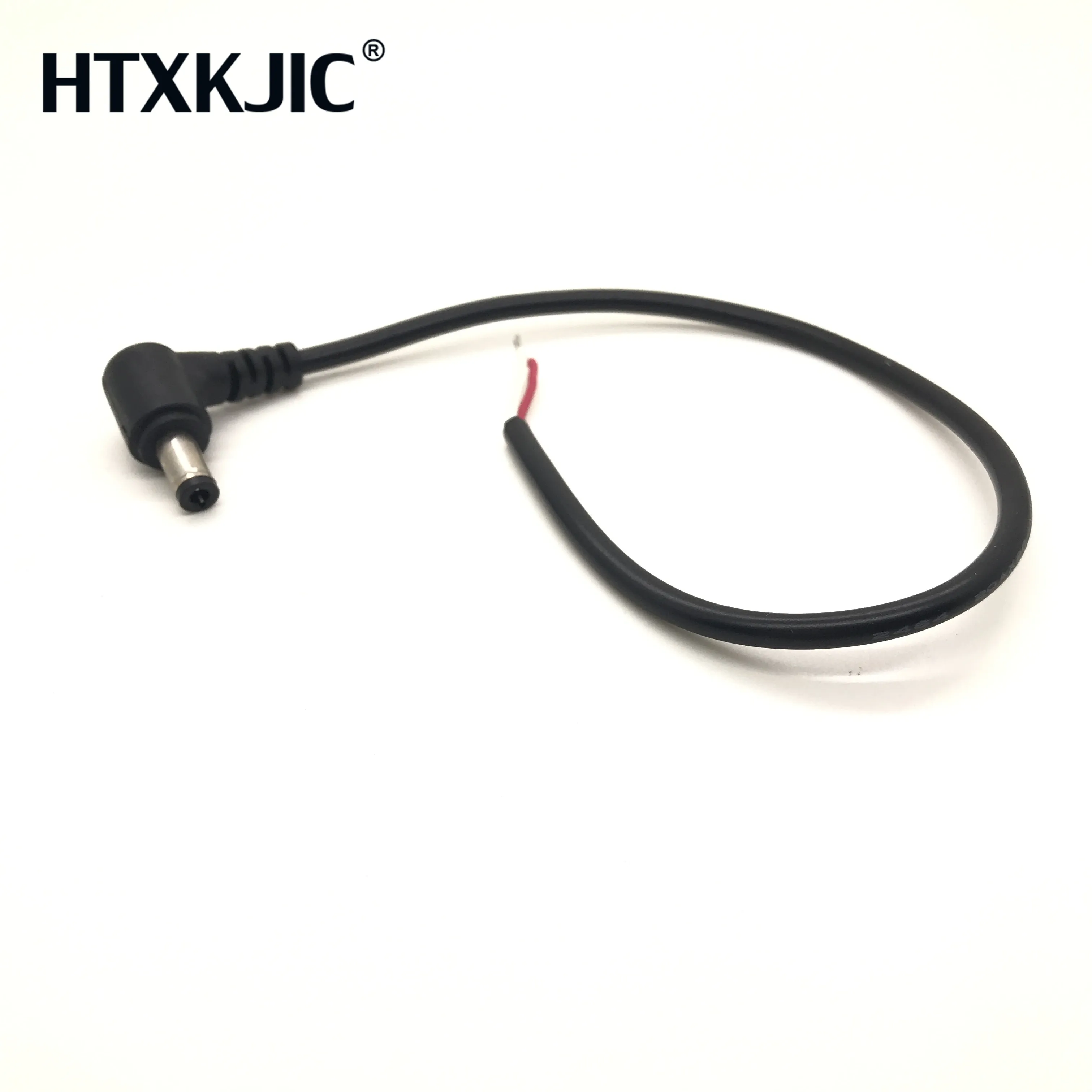 قابس طاقة تيار مستمر على شكل حرف L ، قطعة واحدة ، 5.5X2.5mm / 5.5*2.5 ذكر 90 زاوية قائمة ، موصل كابل 0.75 مللي متر 0.3 م 0.5 م 1 م