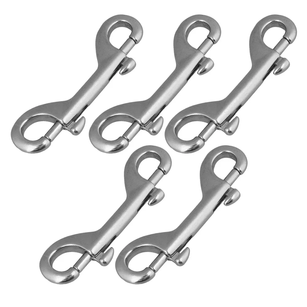 316 Stainless Steel 100mm Double End Bolt Snap Hook Marine Grade Double Ended Snaps Diving Clips Key Ring & Pet Chains