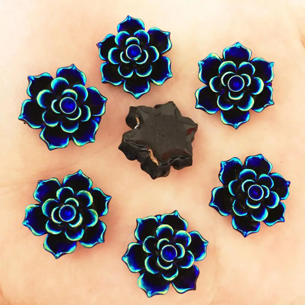 NEW 20PCS 20mm AB Resin 3D Flower Stone Flatback Wedding Diy Design Button Craft K334*2