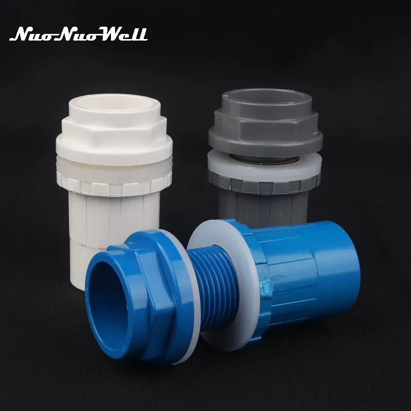 1pc NuoNuoWell PVC 32mm Fish Tank Joint Thickened Aquarium Water Inlet Lengthened Adapter Water tank Outlet 3/4