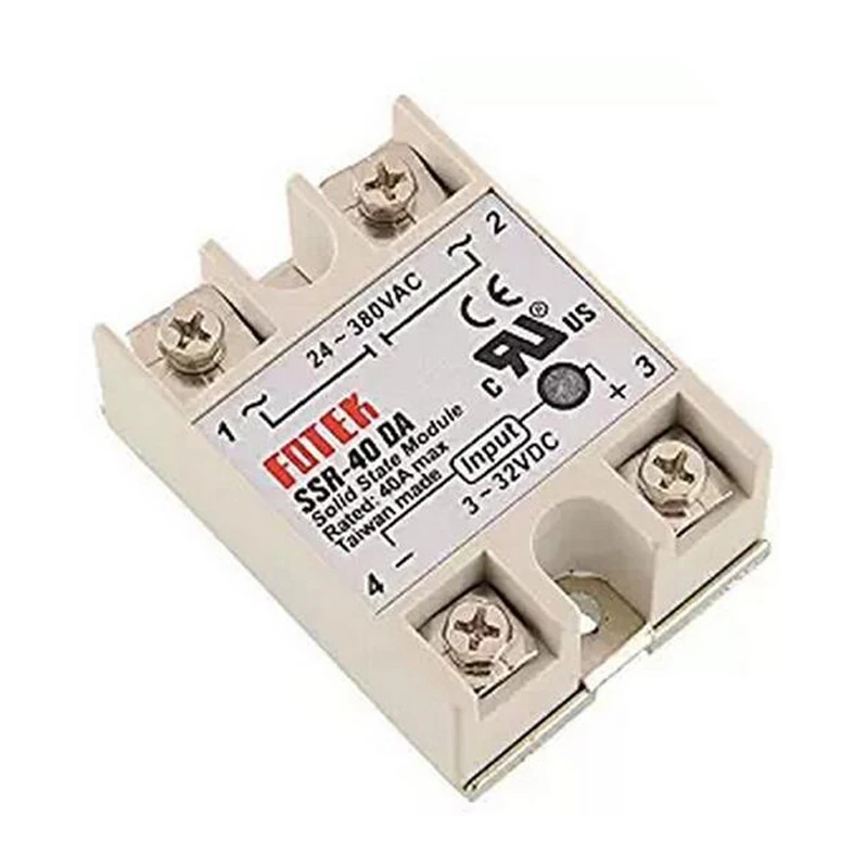 

10pcs/Lot SSR-40 DA Solid State Relay New DC to AC Solid State Relay Module for Arduino Temperature Controller 24V-380V 40A 250V