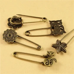 DoreenBeads 5cm long Safety Pins Vintage Fashion Pin Brooch Animal Skull Butterfly Shape Ornaments for Scarf Sweather Coat Bag